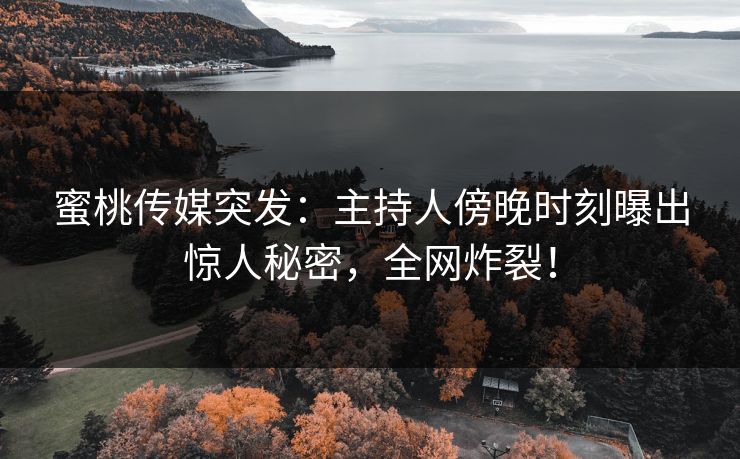 蜜桃传媒突发：主持人傍晚时刻曝出惊人秘密，全网炸裂！
