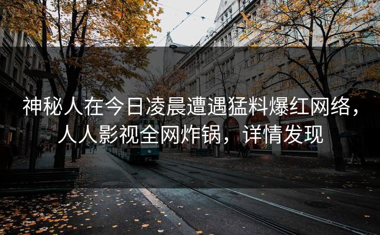 神秘人在今日凌晨遭遇猛料爆红网络，人人影视全网炸锅，详情发现